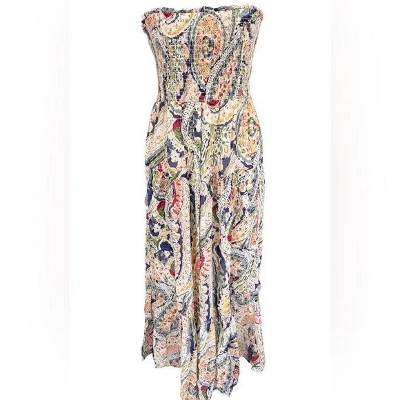 American Eagle Outfitters Strapless Multicolor Maxi Dress size L. - Picture 2 of 7